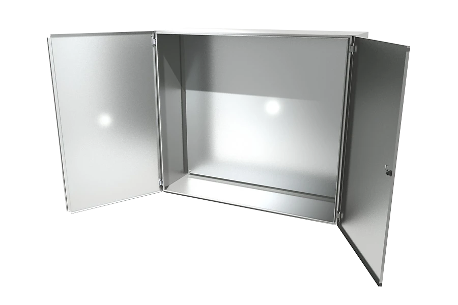 Wandgehäuse doppelflügelig offen